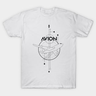 Aviation Aircraft Geometric Plane T-Shirt